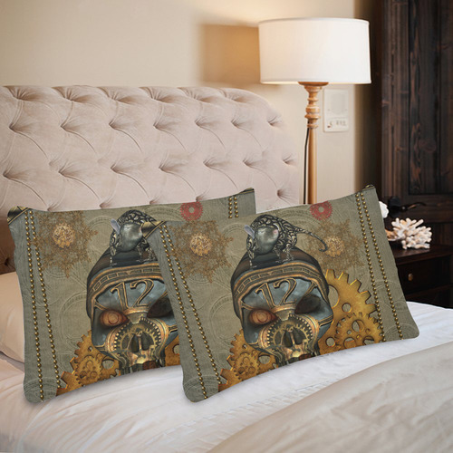 Awesome steampunk skull Custom Pillow Case 20"x 30" (One Side) (Set of 2)