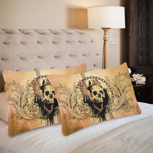 Amazing skull with wings Custom Pillow Case 20"x 30" (One Side) (Set of 2)