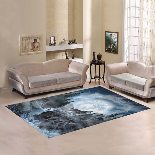 Spirit Of The Wolf Area Rug7'x5'