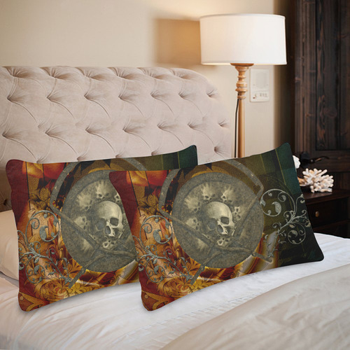 Awesome creepy skulls Custom Pillow Case 20"x 30" (One Side) (Set of 2)