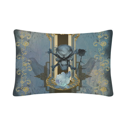 The blue skull with crow Custom Pillow Case 20"x 30" (One Side) (Set of 2)