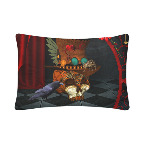 Steampunk skull with rat and hat Custom Pillow Case 20"x 30" (One Side) (Set of 2)
