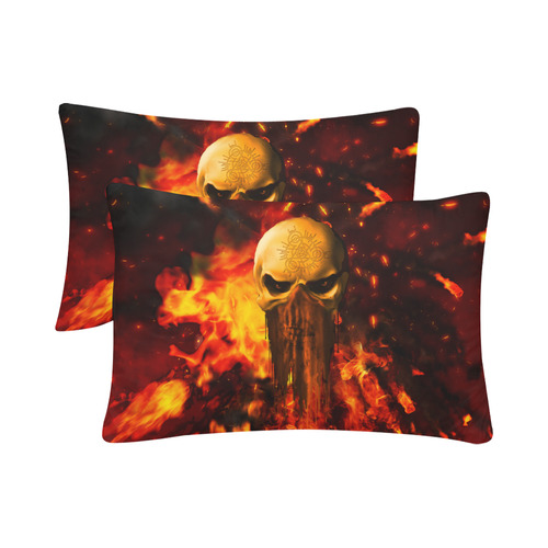 Amazing skull with fire Custom Pillow Case 20"x 30" (One Side) (Set of 2)