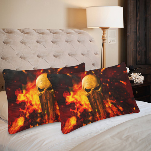 Amazing skull with fire Custom Pillow Case 20"x 30" (One Side) (Set of 2)