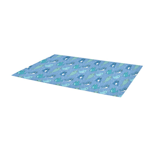 Cute Narwhal Pattern Area Rug 9'6''x3'3''