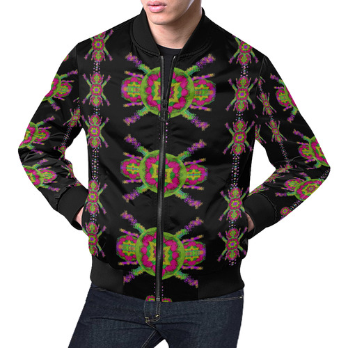 paradise flowers in a decorative jungle All Over Print Bomber Jacket for Men (Model H19)