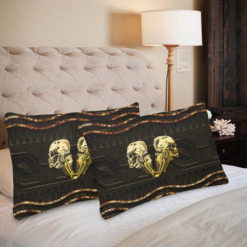 Awesome mechanical skull Custom Pillow Case 20"x 30" (One Side) (Set of 2)