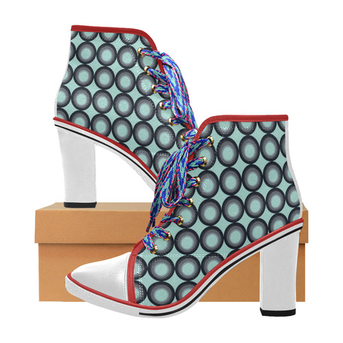 Psychedelic circles,blue vintage pattern style