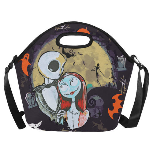 Jack   and Sally For Love Neoprene Lunch Bag/Large (Model 1669)