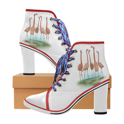 Flamingo Mingle, watercolor, birds