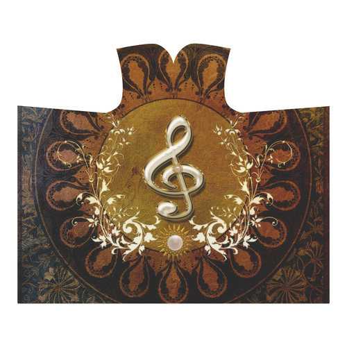 Music, decorative clef with floral elements Hooded Blanket 60''x50''