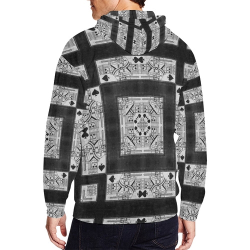 Death Spade All Over Print Full Zip Hoodie for Men (Model H14)