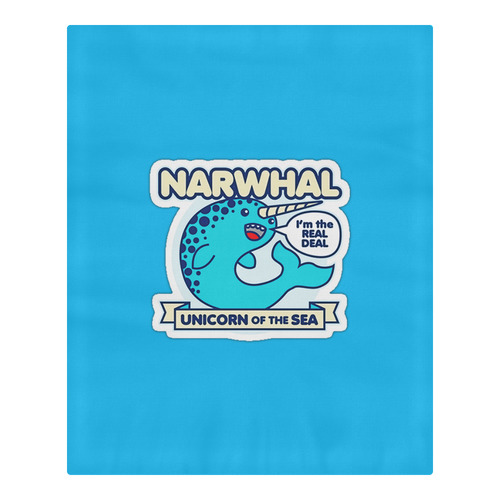 Narwhal Unicorn Of The Sea 3-Piece Bedding Set
