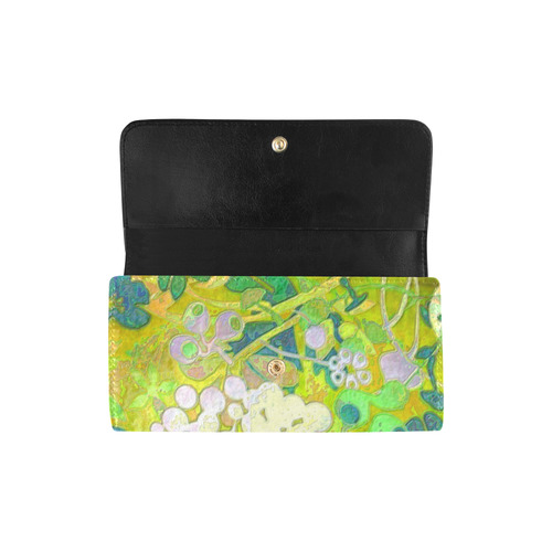 floral 1 retro flower abstract Women's Trifold Wallet (Model 1675)