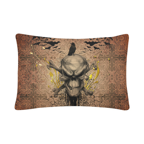 The scary skull with crow Custom Pillow Case 20"x 30" (One Side) (Set of 2)