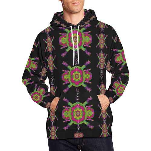 paradise flowers in a decorative jungle All Over Print Hoodie for Men/Large Size (USA Size) (Model H13)