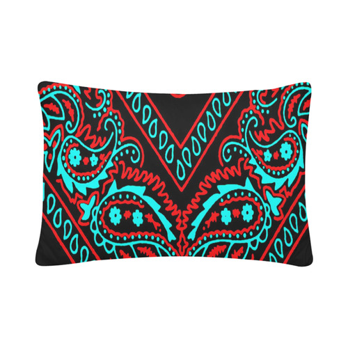 blue and red paisley bandana 1 Custom Pillow Case 20"x 30" (One Side) (Set of 2)