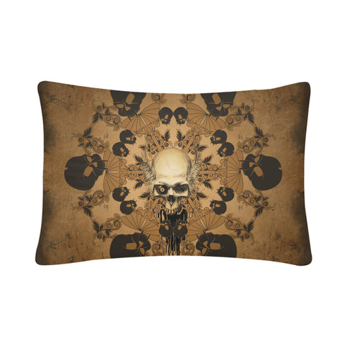 Skull with skull mandala on the background Custom Pillow Case 20"x 30" (One Side) (Set of 2)