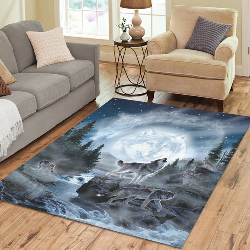 Spirit Of The Wolf Area Rug7'x5'