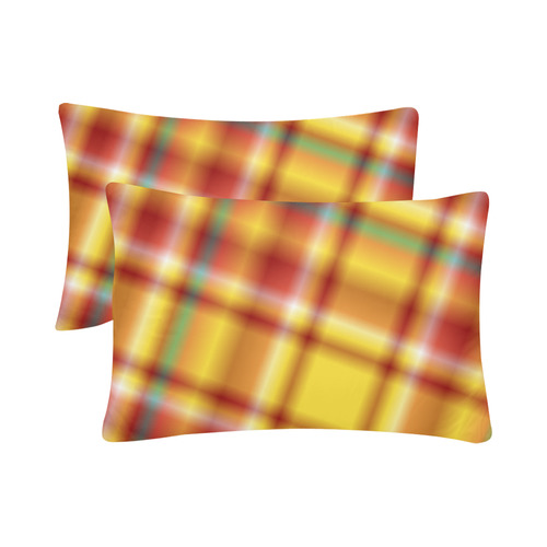 Sunset Orange and Yellow Tartan Plaid Custom Pillow Case 20"x 30" (One Side) (Set of 2)