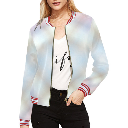Soft Pastels Tartan Plaid All Over Print Bomber Jacket for Women (Model H21)