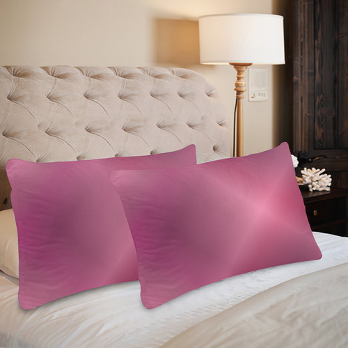 Burgundy and Pink Tartan Plaid Custom Pillow Case 20"x 30" (One Side) (Set of 2)