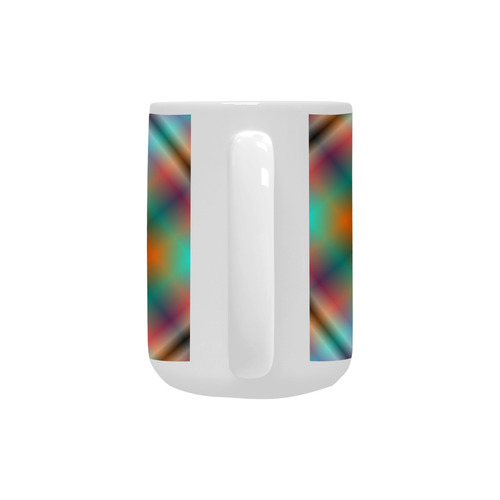 Orange Aqua Pink Green Tartan Plaid Custom Ceramic Mug (15OZ)