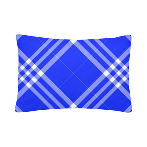 Blue and White Tartan Plaid Custom Pillow Case 20"x 30" (One Side) (Set of 2)