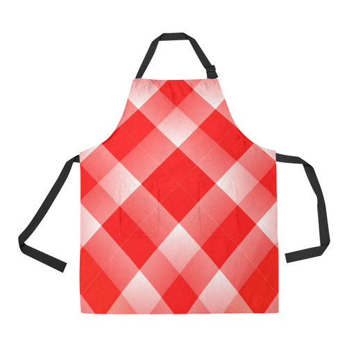 Red and White Tartan Plaid All Over Print Apron