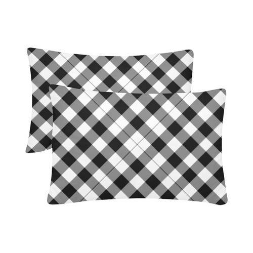 Black and White Tartan Plaid Custom Pillow Case 20"x 30" (One Side) (Set of 2)