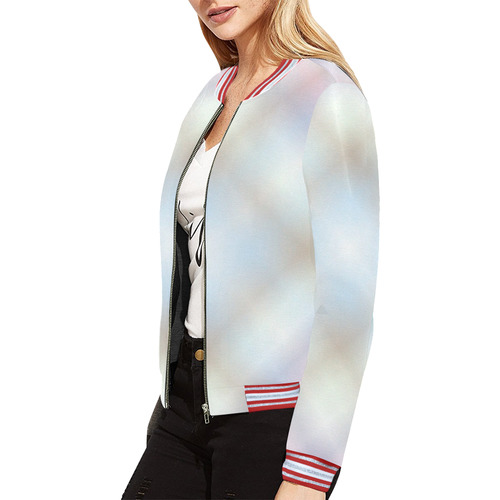 Soft Pastels Tartan Plaid All Over Print Bomber Jacket for Women (Model H21)