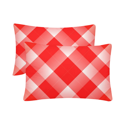 Red and White Tartan Plaid Custom Pillow Case 20"x 30" (One Side) (Set of 2)