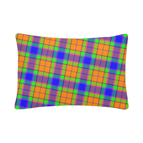 Purple Orange Blue Green Tartan Plaid Custom Pillow Case 20"x 30" (One Side) (Set of 2)