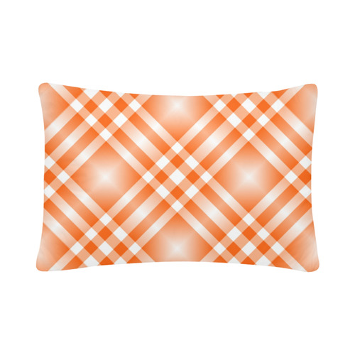 Orange and White Tartan Plaid Custom Pillow Case 20"x 30" (One Side) (Set of 2)