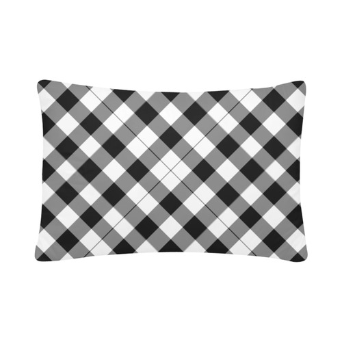 Black and White Tartan Plaid Custom Pillow Case 20"x 30" (One Side) (Set of 2)