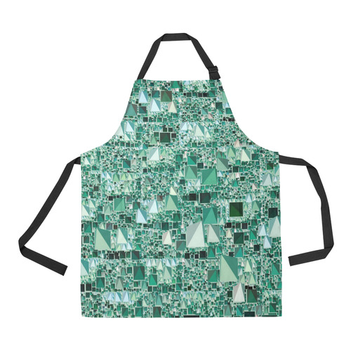 Modern Geo Fun, teal by JamColors All Over Print Apron