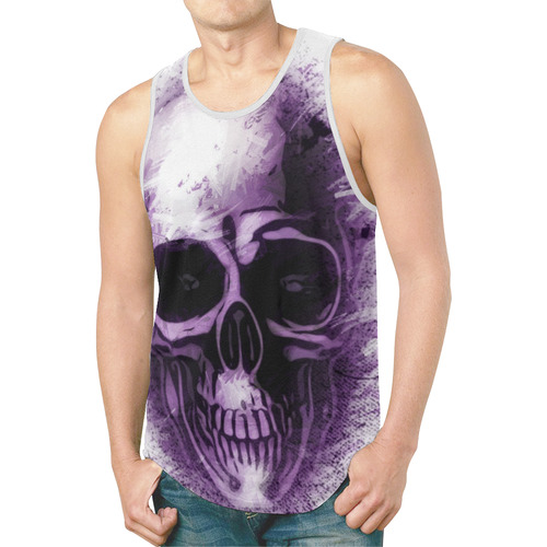 Purple Abstract Skull New All Over Print Tank Top for Men (Model T46)