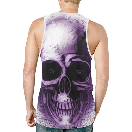 Purple Abstract Skull New All Over Print Tank Top for Men (Model T46)