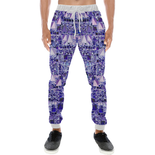 Modern Geo Fun, blue by JamColors Men's All Over Print Sweatpants (Model L11)