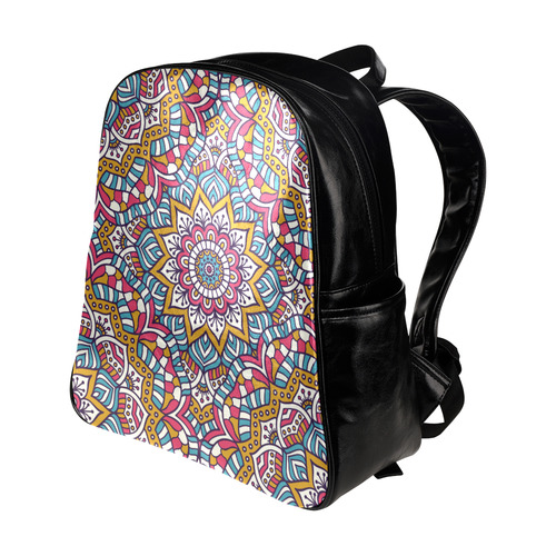 Colorful Indian Ornamental Mandala Multi-Pockets Backpack (Model 1636)
