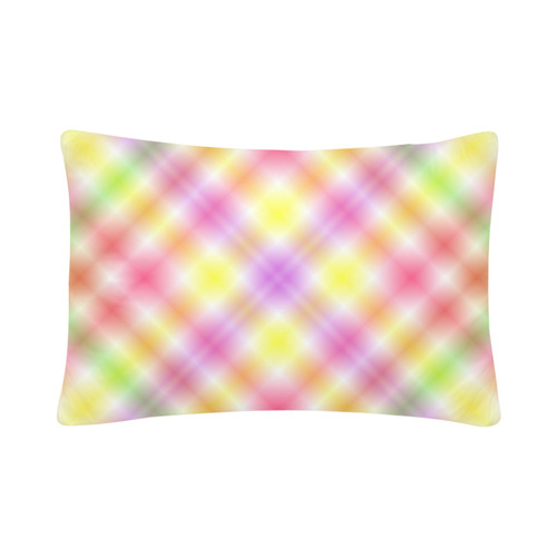 Multicolored Pastel Rainbow Tartan Plaid Custom Pillow Case 20"x 30" (One Side) (Set of 2)