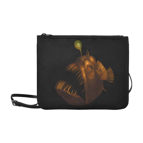 Deep Sea Anglerfish Predator Fish Painting Slim Clutch Bag (Model 1668)