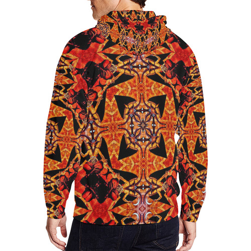 Baphomet Fire Trance All Over Print Full Zip Hoodie for Men (Model H14)