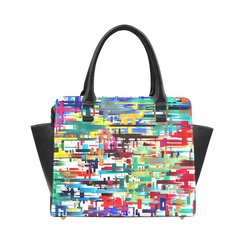 Colorful City Abstract Rivet Shoulder Handbag (Model 1645)