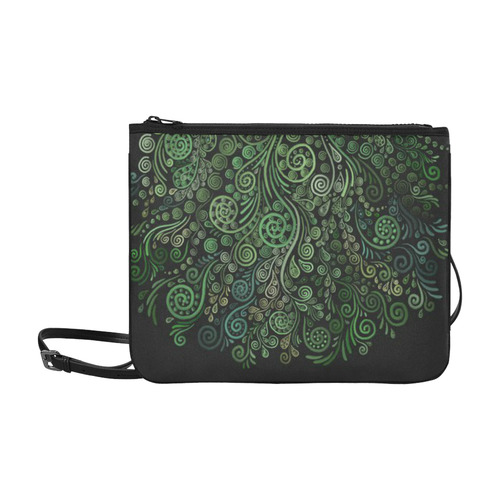 3D Psychedelic Abstract Fantasy Tree Greenery Slim Clutch Bag (Model 1668)