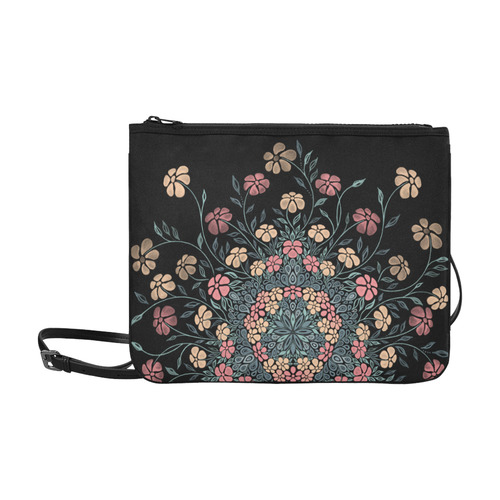 Pretty Powder Pastels Flowers Mandala Pattern Slim Clutch Bag (Model 1668)