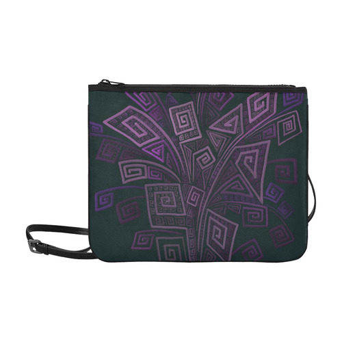 Psychedelic 3D Square Spirals - purple Slim Clutch Bag (Model 1668)