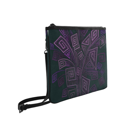 Psychedelic 3D Square Spirals - purple Slim Clutch Bag (Model 1668)