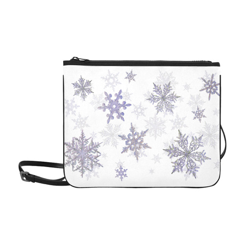 Snowflakes Blue Purple Slim Clutch Bag (Model 1668)