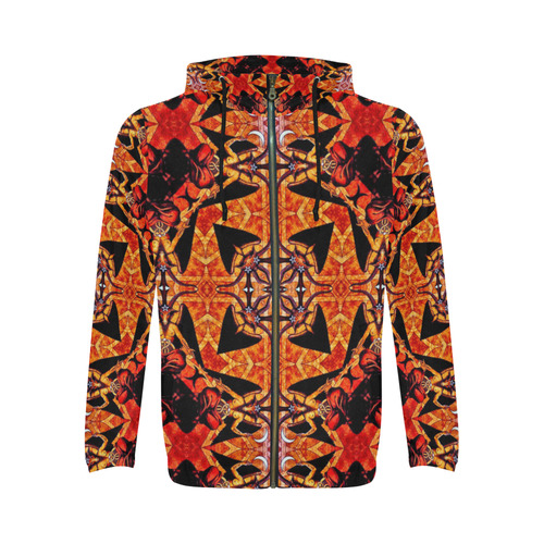 Baphomet Fire Trance All Over Print Full Zip Hoodie for Men (Model H14)